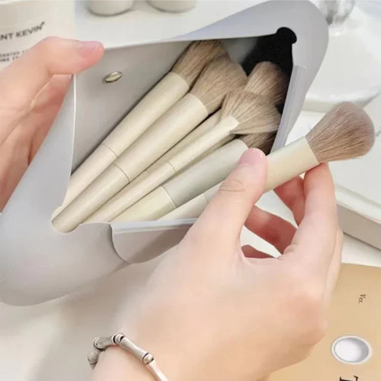 Silikon-Aufbewahrungstasche für Make-up-Pinsel, tragbar, ideal für Reisen, Kosmetik-Organizer mit großem Fassungsvermögen