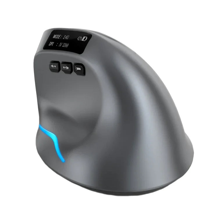 ZELOTES F-26C 8-Tasten 2.4G+Bluetooth Dual-Modus LED-Anzeige Vertikale Griffkabellose Maus, F-26C