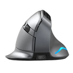 ZELOTES F-26C 8-Tasten 2.4G+Bluetooth Dual-Modus LED-Anzeige Vertikale Griffkabellose Maus, F-26C