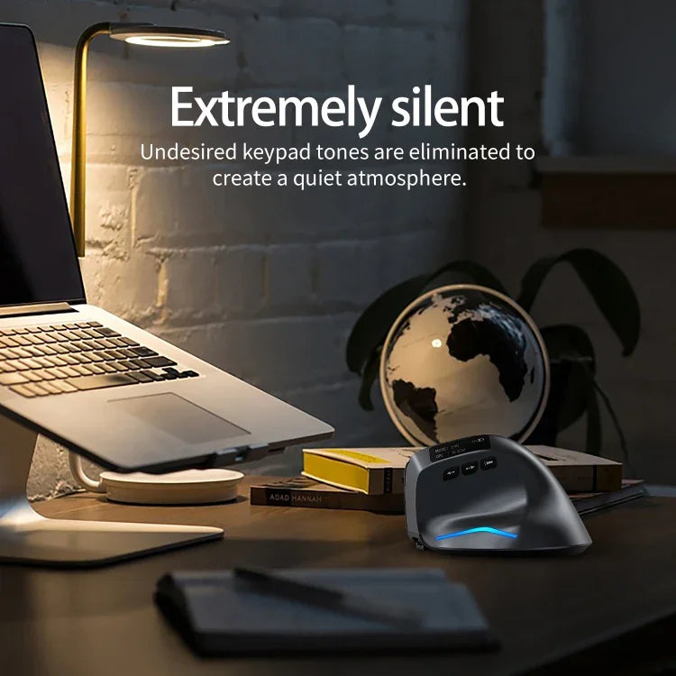 ZELOTES F-26C 8-Tasten 2.4G+Bluetooth Dual-Modus LED-Anzeige Vertikale Griffkabellose Maus, F-26C