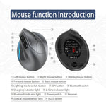 ZELOTES F-26C 8-Tasten 2.4G+Bluetooth Dual-Modus LED-Anzeige Vertikale Griffkabellose Maus, F-26C