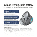 ZELOTES F-26C 8-Tasten 2.4G+Bluetooth Dual-Modus LED-Anzeige Vertikale Griffkabellose Maus, F-26C