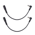 2 Stück DC 5,5 x 2,1mm Gerade zu Winkel Adapterkabel Stecker zu Buchse Verlängerungskabel, B1-2