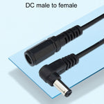 2 Stück DC 5,5 x 2,1mm Gerade zu Winkel Adapterkabel Stecker zu Buchse Verlängerungskabel, B1-2