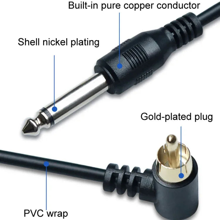 RCA-Winkelstecker für Tattoo-Stiftmotor, Netzkabel