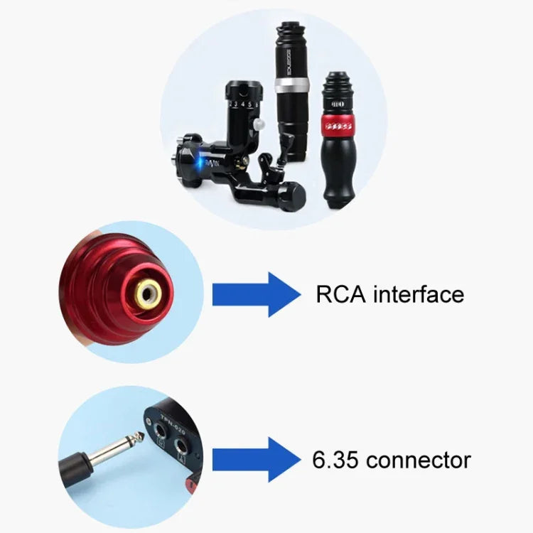 RCA-Winkelstecker für Tattoo-Stiftmotor, Netzkabel