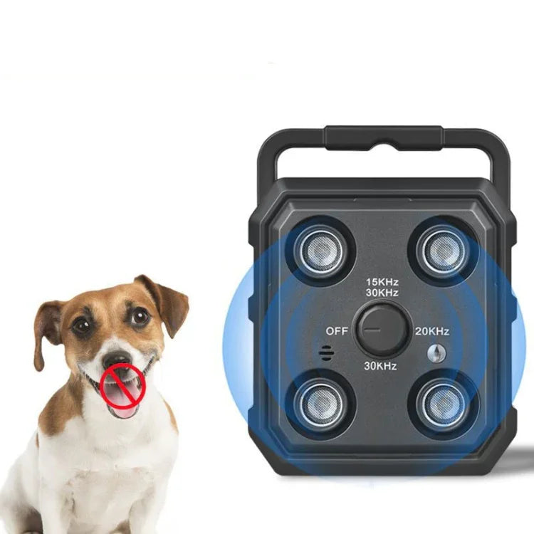 Intelligenter Ultraschall-Bellstopper mit KI-gestützter Erkennung, tragbares Hundetrainingsgerät, Abwehrmittel, Schwarz