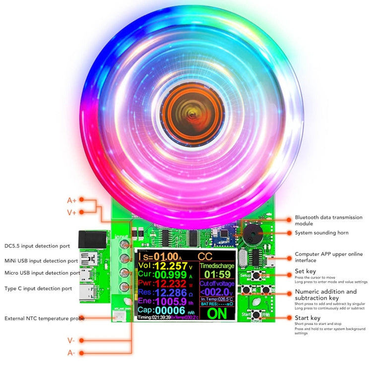 ATORCH Spannungsdigital gesteuerter einstellbarer Konstantstrom-Entlade-Last-Alterungstester, US-Stecker