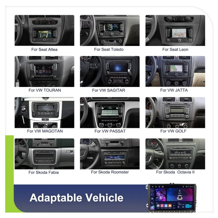 Für Volkswagen 4+64G Multimedia-Player Android 13 System, 7 Zoll, 9 Zoll