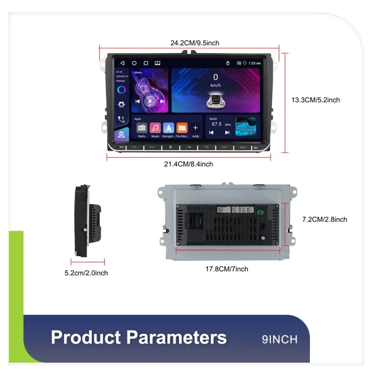 Für Volkswagen 4+64G Multimedia-Player Android 13 System, 7 Zoll, 9 Zoll