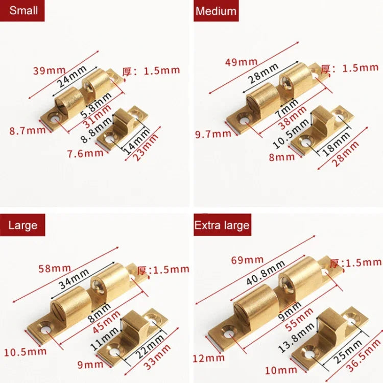 2 Stück Schrank Magnetische Feder-Schnalle Türsauger, Klein Gold, Mittel Gold, Groß Gold, Extra Groß Gold, Klein Silber, Mittel Silber, Groß Silber, Extra Groß Silber