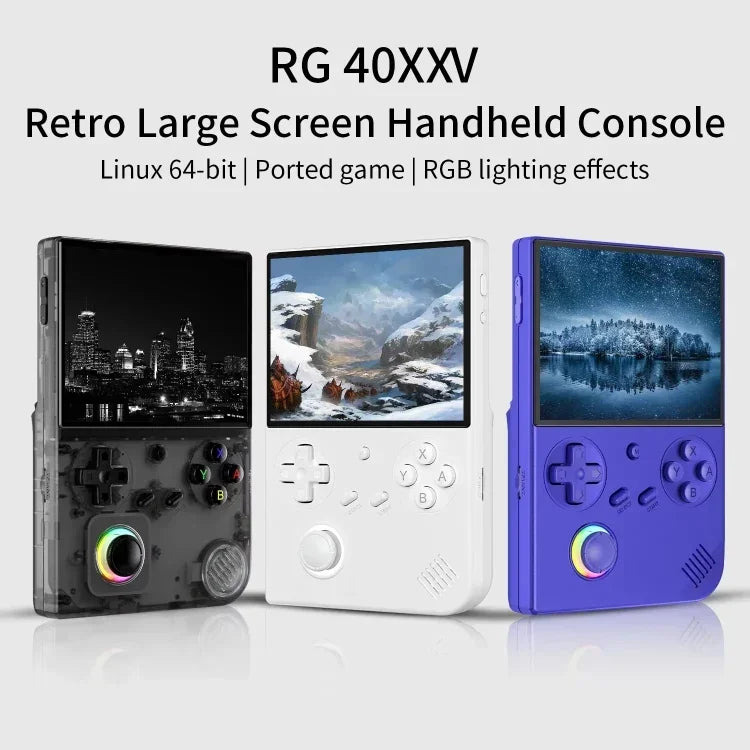 ANBERNIC RG40XXV Vertikale HD-Bildschirm-Joystick-Spielkonsole mit Umgebungslicht, tragbare Retro-Handheld-Konsole, 64 GB, 64 GB + 128 GB, 64 GB + 256 GB