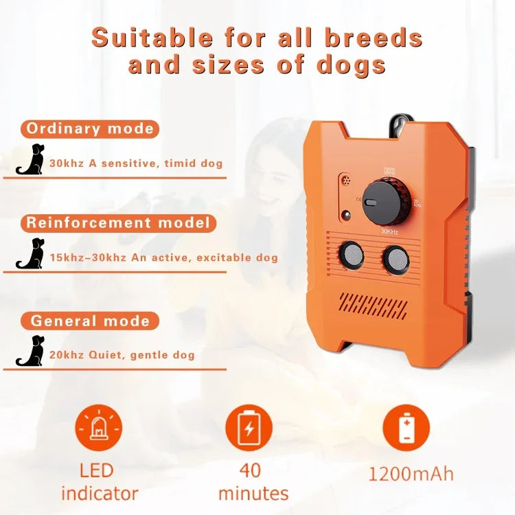 Ultraschall-Bellstopper, Antibellgerät für Hunde mit 3 Modi, D3
