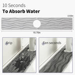 Diatomit Küchen Wasseraufnahme Trocknungsmatte Badezimmer Waschbecken Wasserhahn Arbeitsplatte Abflussmatte, 40x10cm