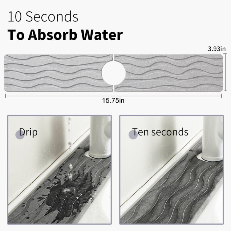 Diatomit Küchen Wasseraufnahme Trocknungsmatte Badezimmer Waschbecken Wasserhahn Arbeitsplatte Abflussmatte, 40x10cm
