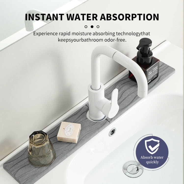 Diatomit Küchen Wasseraufnahme Trocknungsmatte Badezimmer Waschbecken Wasserhahn Arbeitsplatte Abflussmatte, 40x10cm