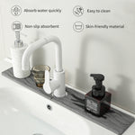 Diatomit Küchen Wasseraufnahme Trocknungsmatte Badezimmer Waschbecken Wasserhahn Arbeitsplatte Abflussmatte, 40x10cm