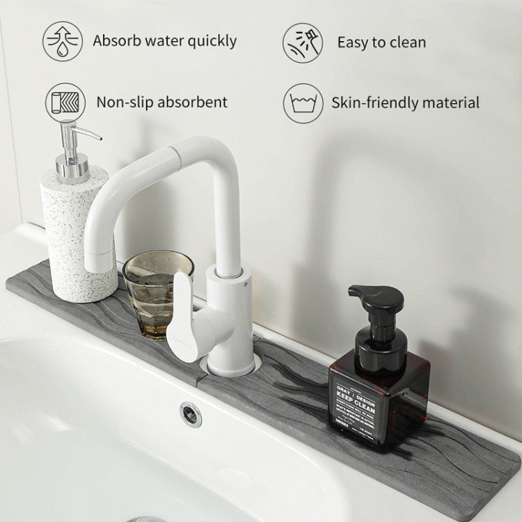 Diatomit Küchen Wasseraufnahme Trocknungsmatte Badezimmer Waschbecken Wasserhahn Arbeitsplatte Abflussmatte, 40x10cm