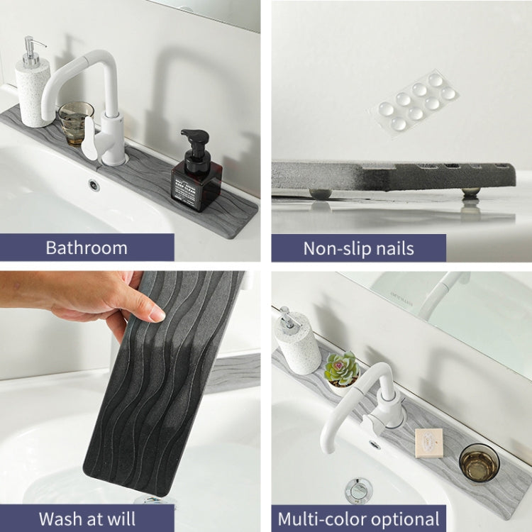 Diatomit Küchen Wasseraufnahme Trocknungsmatte Badezimmer Waschbecken Wasserhahn Arbeitsplatte Abflussmatte, 40x10cm