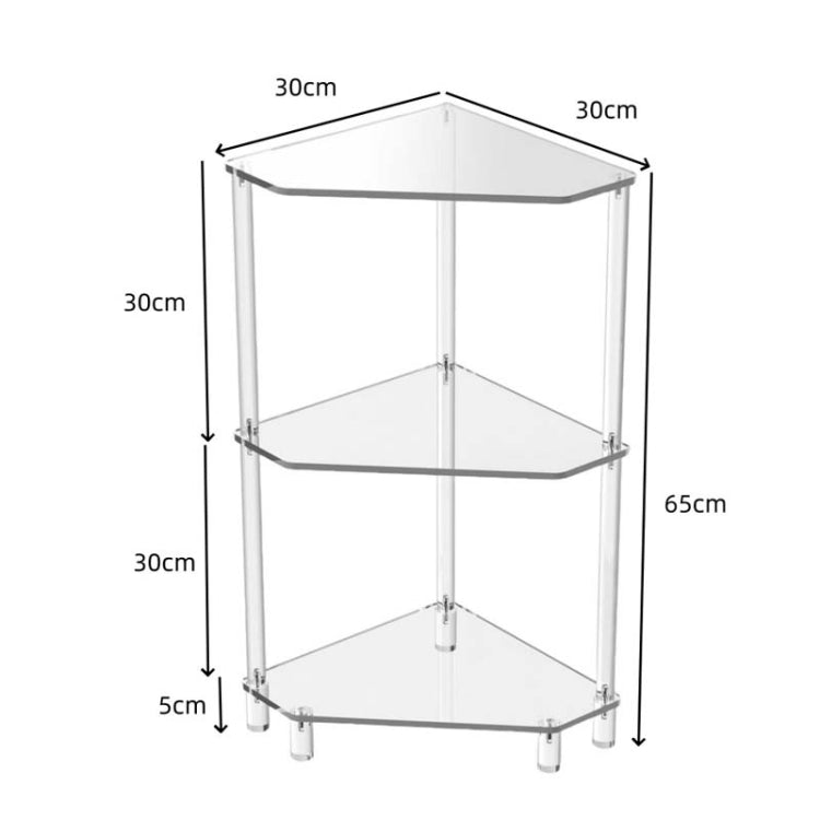 Polygonaler 3-stufiger Acryl-Wandecktisch für Wohnzimmer, Küche, Badaufbewahrung, YX140