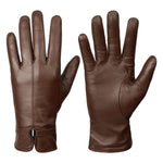 Damen Handschuhe aus Schaffell mit Fleece-Futter, winddicht, warm, Touchscreen, dick, für Schnee und Autofahren, S, M, L, XL