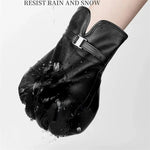 Damen Handschuhe aus Schaffell mit Fleece-Futter, winddicht, warm, Touchscreen, dick, für Schnee und Autofahren, S, M, L, XL