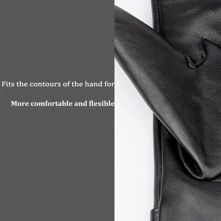 Damen Handschuhe aus Schaffell mit Fleece-Futter, winddicht, warm, Touchscreen, dick, für Schnee und Autofahren, S, M, L, XL