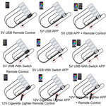 Eight-Color LED Voice Control Car Music Rhythm Atmosphere Light, 5V USB Remote Control, 5V USB APP, 5V USB APP + Remote Control, 5V USB With Switch Remote Control, 5V USB With Switch APP, 5V USB With Switch APP + Remote Control                         ...