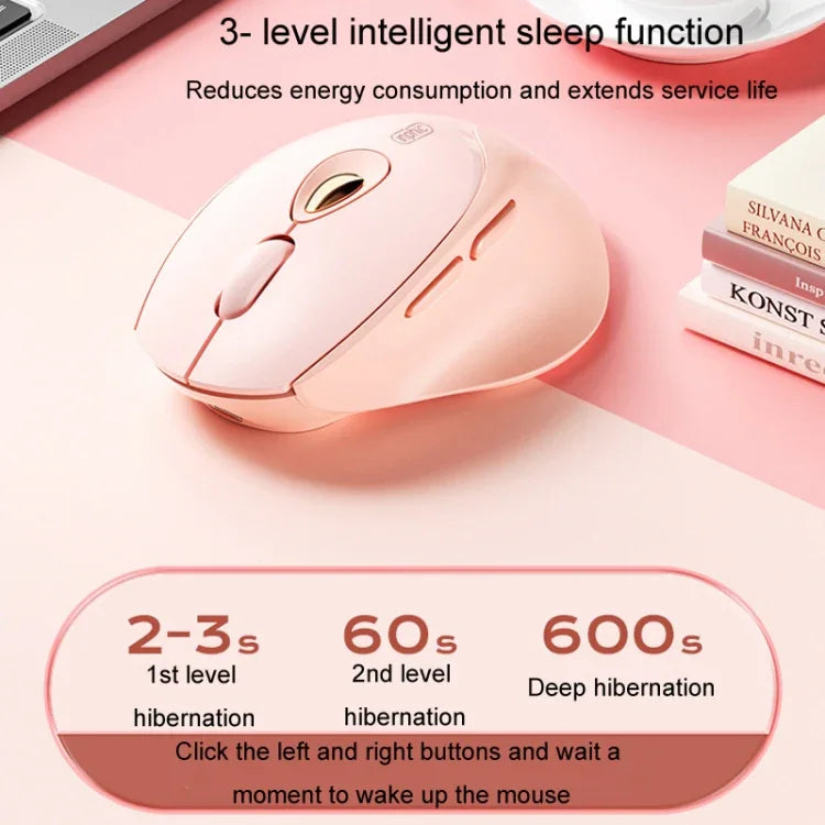 Inphic DR801 2.4G+Bluetooth 5.0/4.0 Kabellose Maus USB Tri-Mode Mute Wiederaufladbare Mädchen Büro Zuhause Gaming Maus