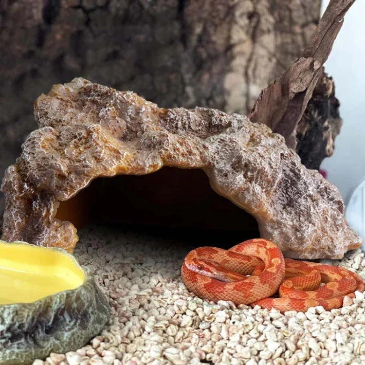 Reptilien-Simulation Felsen Versteck Haus Schildkröten-Sonnenliege, S, M, L