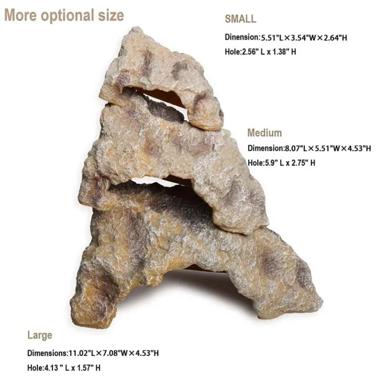 Reptilien-Simulation Felsen Versteck Haus Schildkröten-Sonnenliege, S, M, L