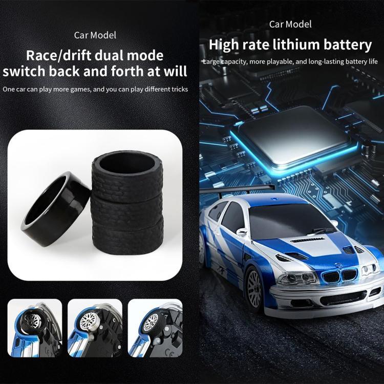 1:43 Mini-4WD-Drift-Auto mit Fernbedienung, 4301 Schwarzer Mustang, 4302 Blauer M3, 4303 Oranger 911, 4304 Silberner GTR, 4301G Schwarzer Mustang mit Gyroskop, 4302G Blauer M3 mit Gyroskop, 4303G Oranger 911 mit Gyroskop ...