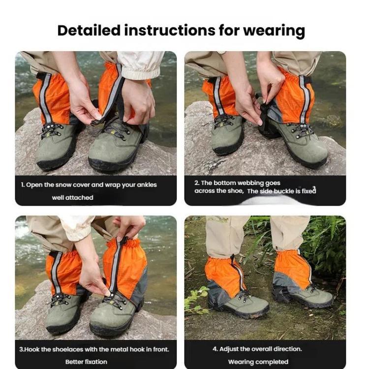 AOTU AT8917 1 Paar mit Reflexstreifen Outdoor Bergsteigen Wandern Schneefeste Fußbekleidung Wüstensichere Sanddichte Überschuhe