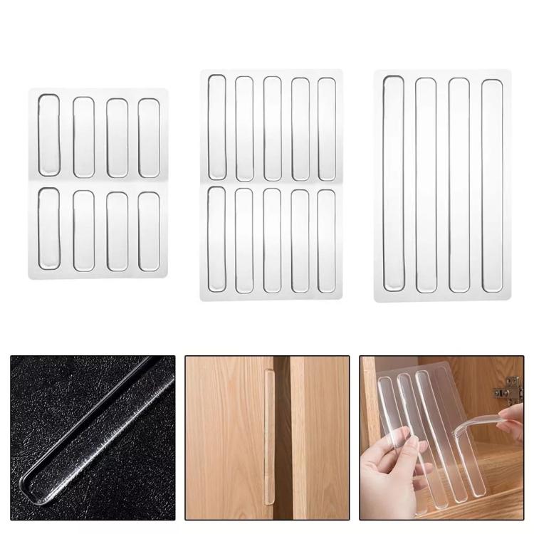 5 Blatt/Packung Transparenter unsichtbarer Antikollisionsstreifen, selbstklebende Pads für Schranktischecken, 35 x 10 mm, 63 x 10 mm, 150 x 15 mm