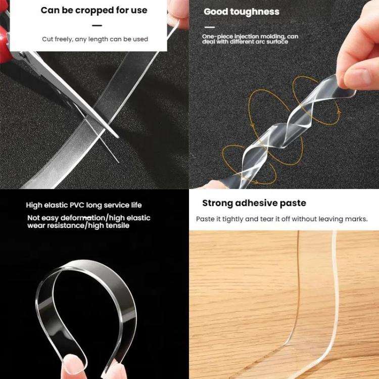 5 Blatt/Packung Transparenter unsichtbarer Antikollisionsstreifen, selbstklebende Pads für Schranktischecken, 35 x 10 mm, 63 x 10 mm, 150 x 15 mm