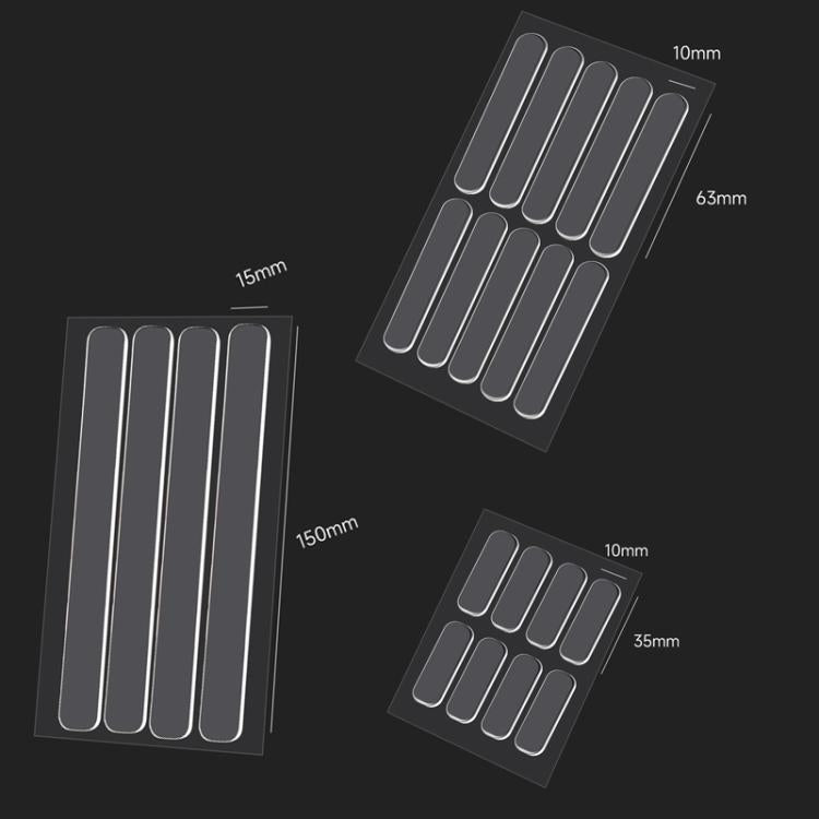 5 Blatt/Packung Transparenter unsichtbarer Antikollisionsstreifen, selbstklebende Pads für Schranktischecken, 35 x 10 mm, 63 x 10 mm, 150 x 15 mm