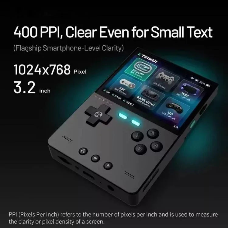 TRIMUI BRICK Open Source Pocket Console – Tragbare, kabellose Bluetooth-HD-Retro-Arcade-Konsole, Standardversion ohne Karte, 64 GB, 128 GB, 256 GB