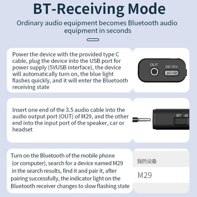 Bluetooth 5.4 Audio Gemeinsame Masse Isolator Empfänger Anti-Interferenz Geräuschreduzierung, M29
