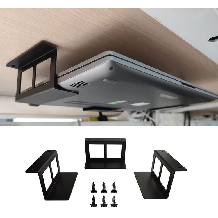 Unter dem Schreibtisch Laptop Tablet Mini PC Aufbewahrungsständer Metall Unsichtbares Tablettgestell, 4,8 cm, 6,8 cm
