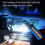 Car Mini Portable Powerful Suction LED Flashing Warning Light Outdoor Lighting Vacuum Cleaner, V8