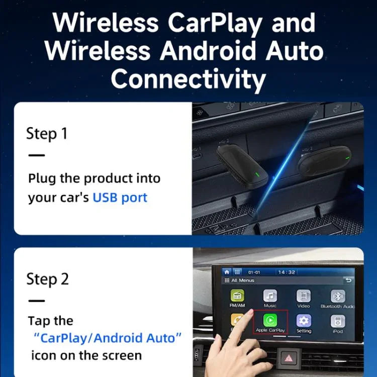 Original Carplay kabelgebunden zu kabellos Box Adapter Auto Connect Android Box, MINI SE X1AIR Schwarz, MINI SE X2AIR Schwarz