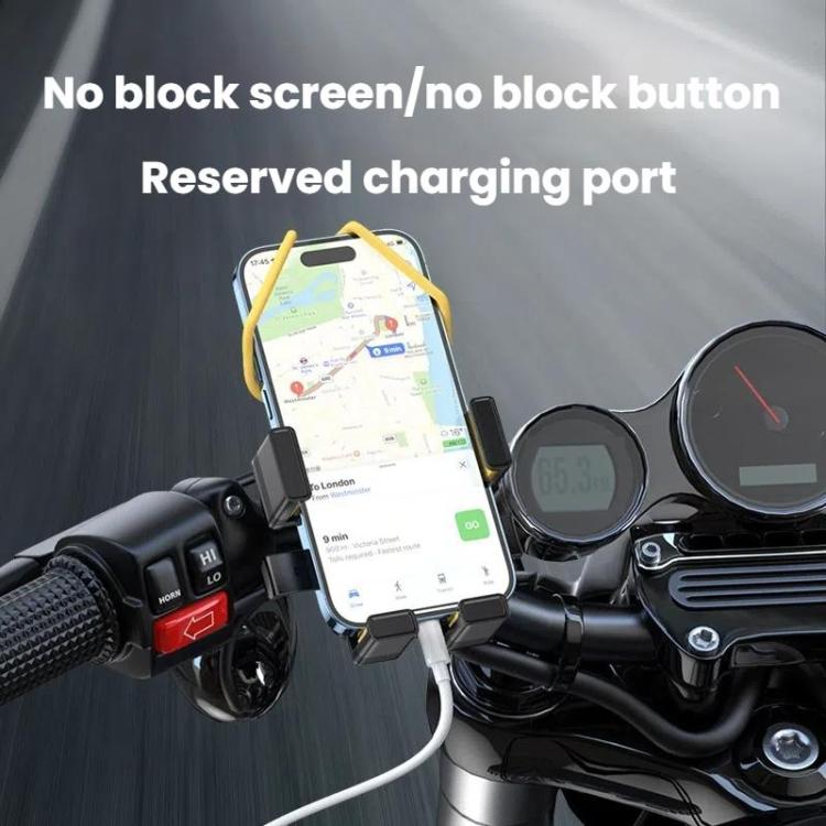 Fahrrad und Motorrad Handyhalter mit Versteiftem Silikonband, Lenker, Rückspiegel