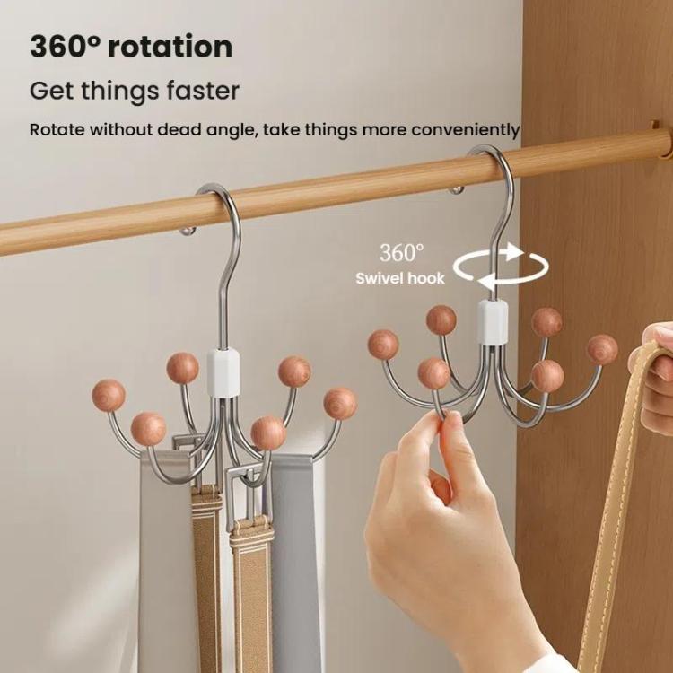 Sechs Krallenhaken 360 Grad drehbarer Kleiderschranktaschen-Aufhänger Multifunktionaler Unterwäsche-Kleider-Aufbewahrungshaken