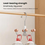 Sechs Krallenhaken 360 Grad drehbarer Kleiderschranktaschen-Aufhänger Multifunktionaler Unterwäsche-Kleider-Aufbewahrungshaken