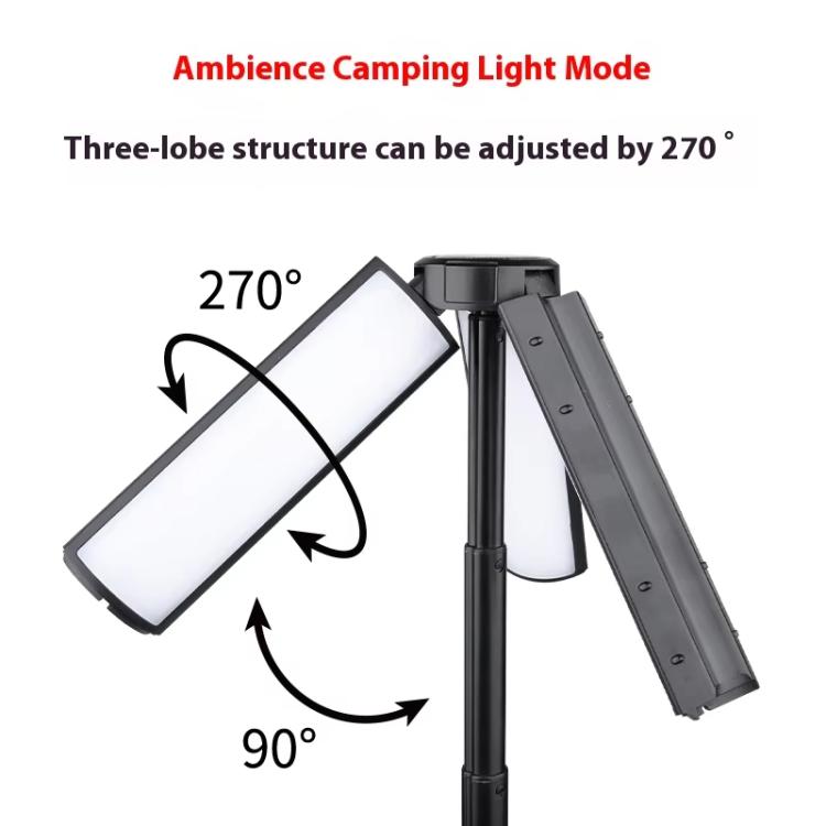 Einziehbare Campinglaterne Wiederaufladbare Taschenlampe 25,2-51,8 cm Höhenverstellbar