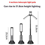 Einziehbare Campinglaterne Wiederaufladbare Taschenlampe 25,2-51,8 cm Höhenverstellbar