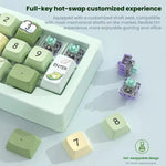 MKESPN W908 Kabellose Gaming-Tastatur mit drei Modi, Hot-Swap-fähigen Schaltern, Makro-Definition und RGB-Hintergrundbeleuchtung