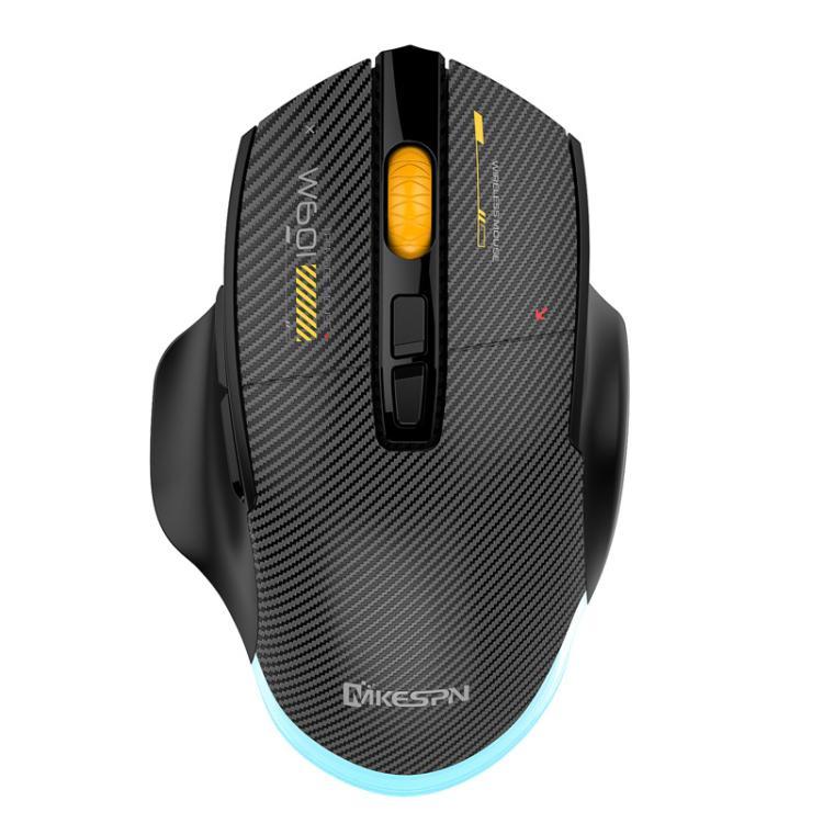 MKESPN W601 Geräuschlose kabellose Tri-Mode-Makro-Gaming-Maus Carbonfaser 12800DPI Bluetooth-Maus