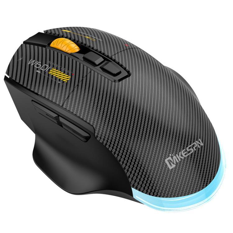 MKESPN W601 Geräuschlose kabellose Tri-Mode-Makro-Gaming-Maus Carbonfaser 12800DPI Bluetooth-Maus