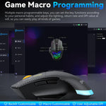 MKESPN W601 Geräuschlose kabellose Tri-Mode-Makro-Gaming-Maus Carbonfaser 12800DPI Bluetooth-Maus